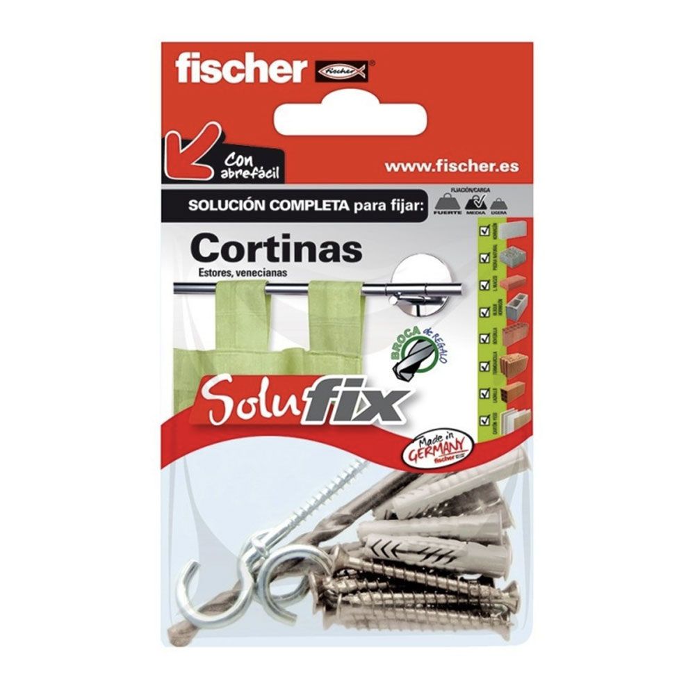 KIT fixação cortinas 502687 solufix fischer