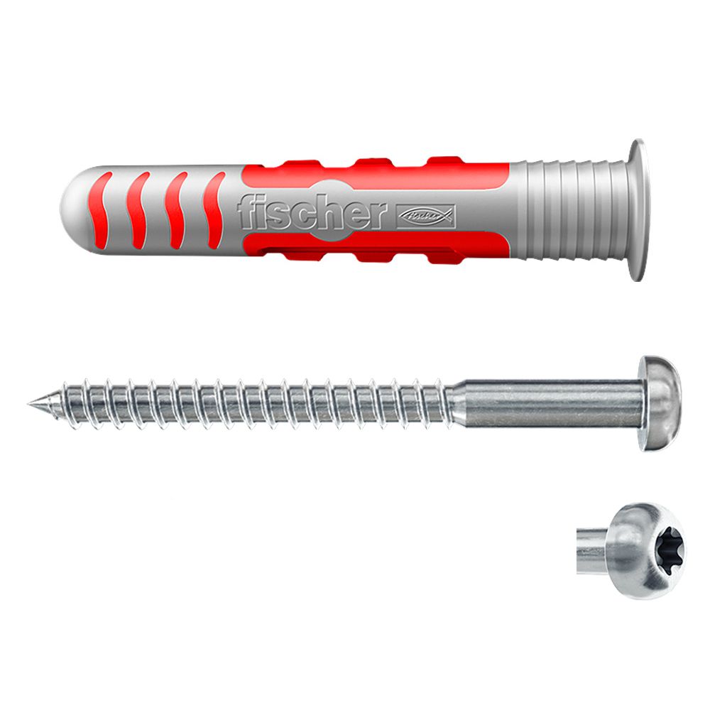 Tampões estanques ø8 x 48 mm + parafusos duoseal ø6 x 70 mm, embalagem de 25 unidades
