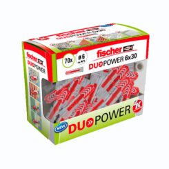 FISCHER Plugue Duopower ø6 x 30 mm, caixa de 70 unidades