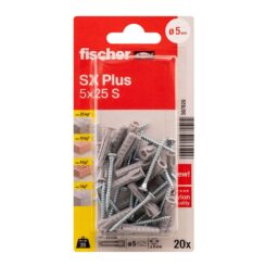 FISCHER Buchas Sx plus sk nv ø5 x 25 mm + parafusos ø3,5 x 35 mm, blister 20 unidades