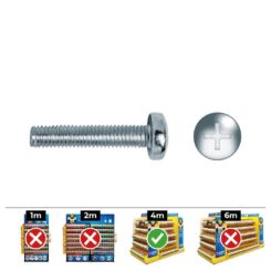 Caixa 500 unid. parafuso métrica cabeça de queijo philips din/ref 7985 Ø4x30mm zincado celo