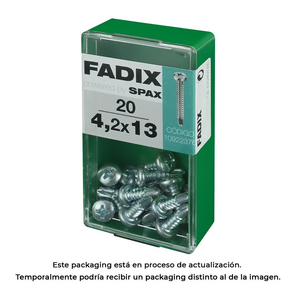 Caixa com 20 unidades. parafuso de rosca de chapa metálica autot cr. Fadix 4,2x13mm