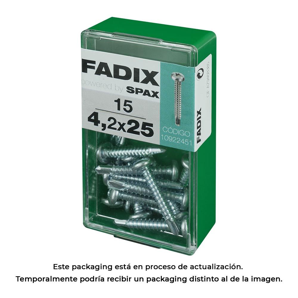 Caixa S 15 unid. parafuso rosca chapa CR autot. 4,2x25mm fadix