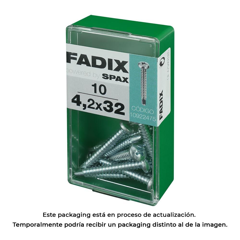 Caixa S 10 unid. parafuso rosca chapa CR autot. 4,2x32mm fadix
