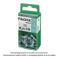 Caixa S 10 unid. parafuso rosca chapa CR autot. 4,8x19mm fadix