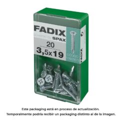 Caixa S 20 unid. parafuso rosca chapa CP autot. zinco 3,5x19mm fadix