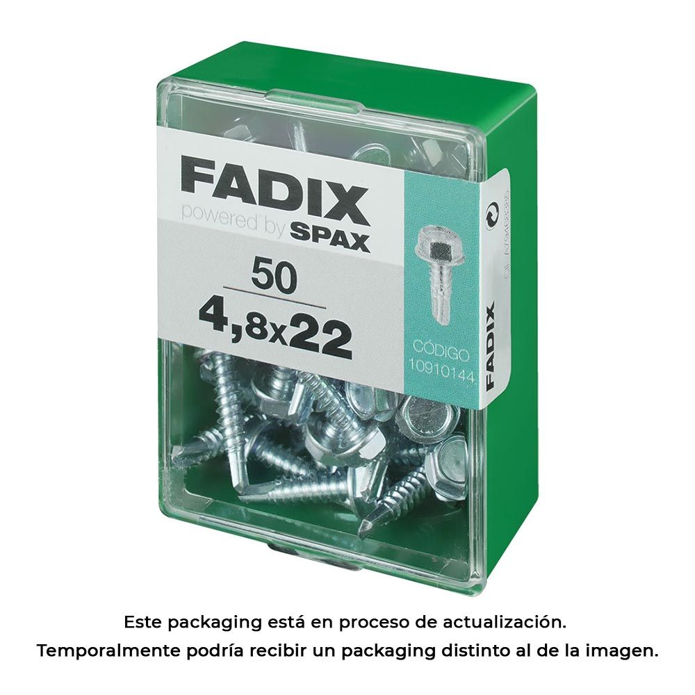 Caixa m 50 unid. parafuso rosca chapa hexagonal autot. 4,8x22mm fadix