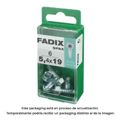 Caixa S 6 unid. parafuso rosca chapa hexagonal autot. 5,4x19mm fadix