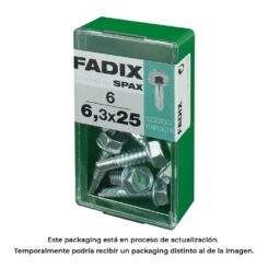 Caixa S 6 unid. parafuso rosca chapa hexagonal autot. 6,3x25mm fadix