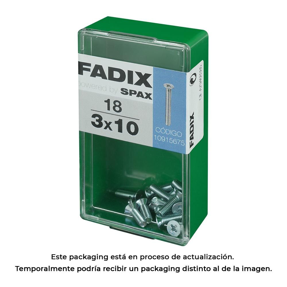 Caixa S 18 unid. parafuso metrico CP m 3x10mm fadix