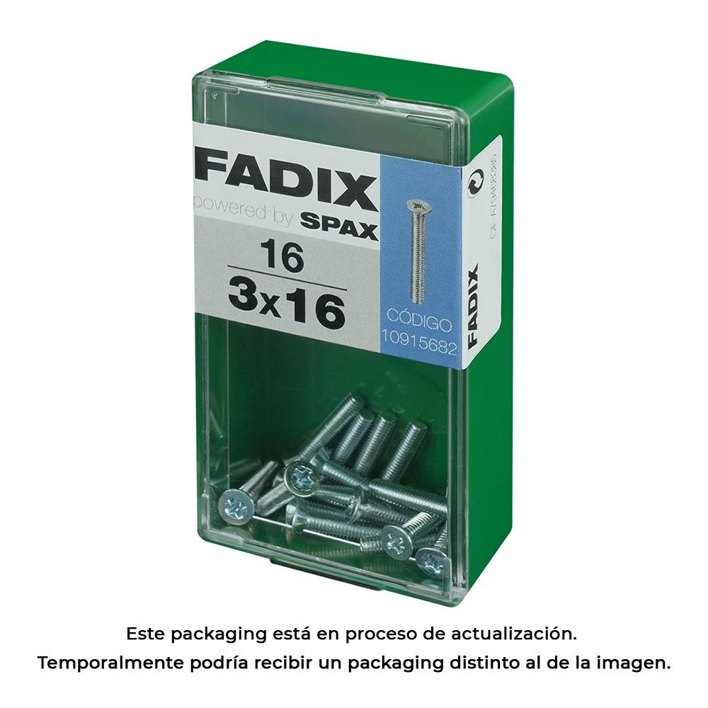 Caixa S 16 unid. parafuso metrico CP m 3x16mm fadix