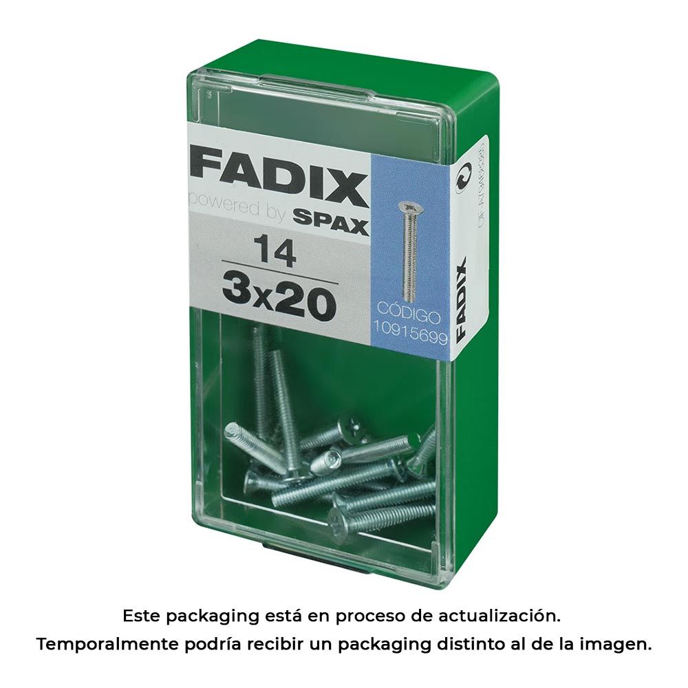 Caixa S 14 unid. parafuso metrico CP m 3x20mm fadix