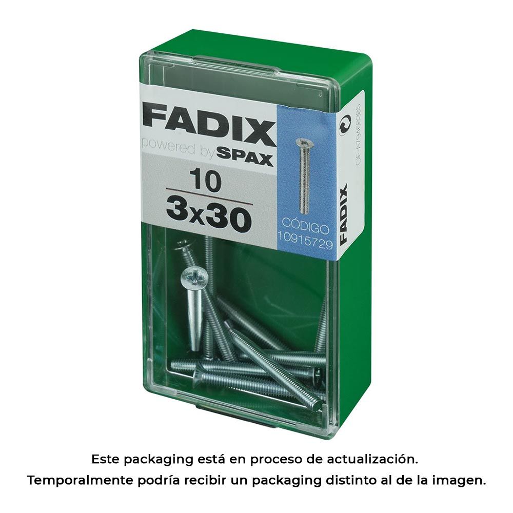 Caixa S 10 unid. parafuso metrico CP m 3x30mm fadix