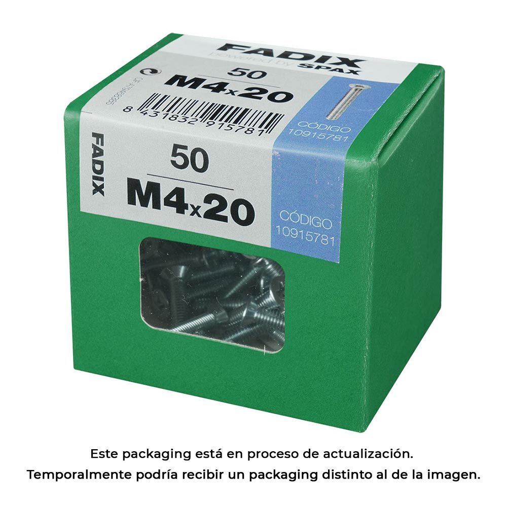 Caixa l 50 unid. parafuso metrico CP m 4x20mm fadix