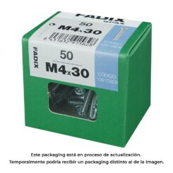 Caixa l 50 unid. parafuso metrico CP m 4x30mm fadix