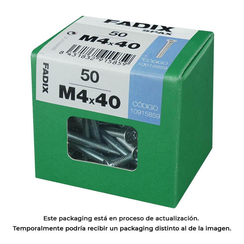 Caixa l 50 unid. parafuso metrico CP m 4x40mm fadix