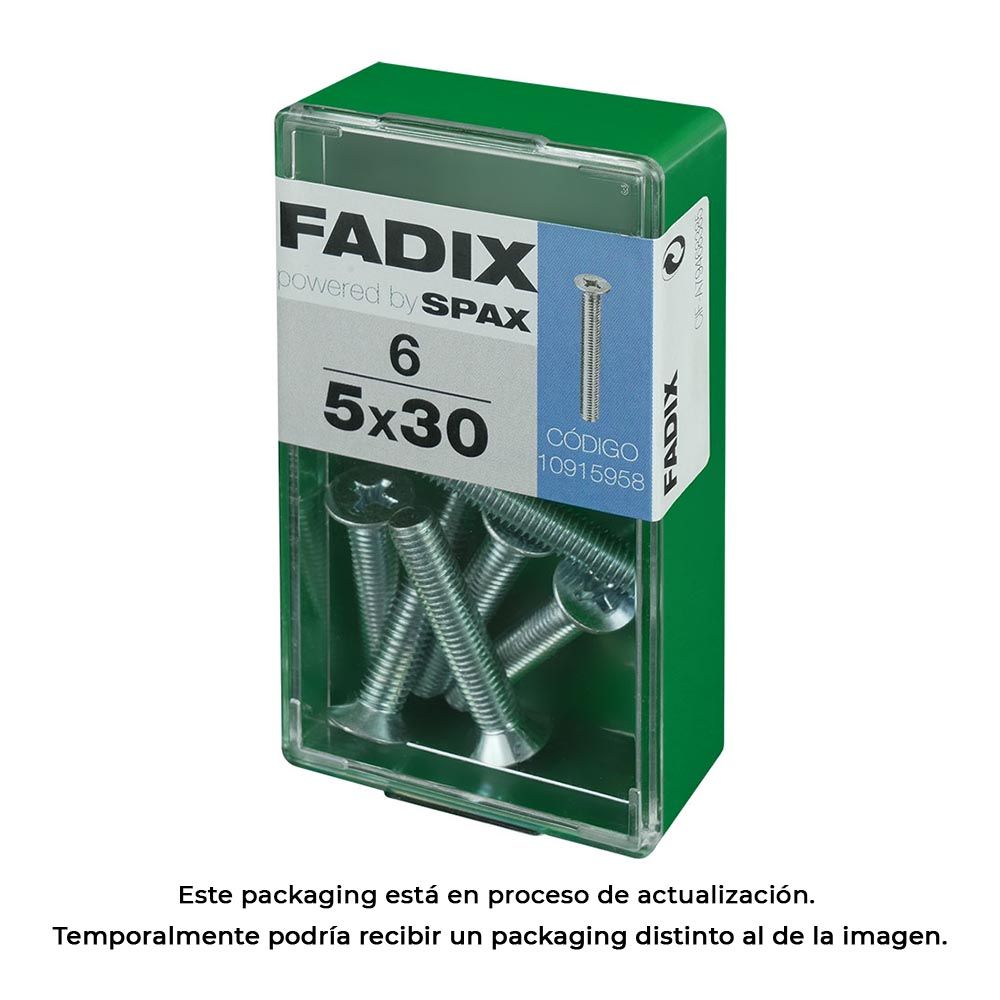 Caixa S 6 unid. parafuso metrico CP m 5x30mm fadix