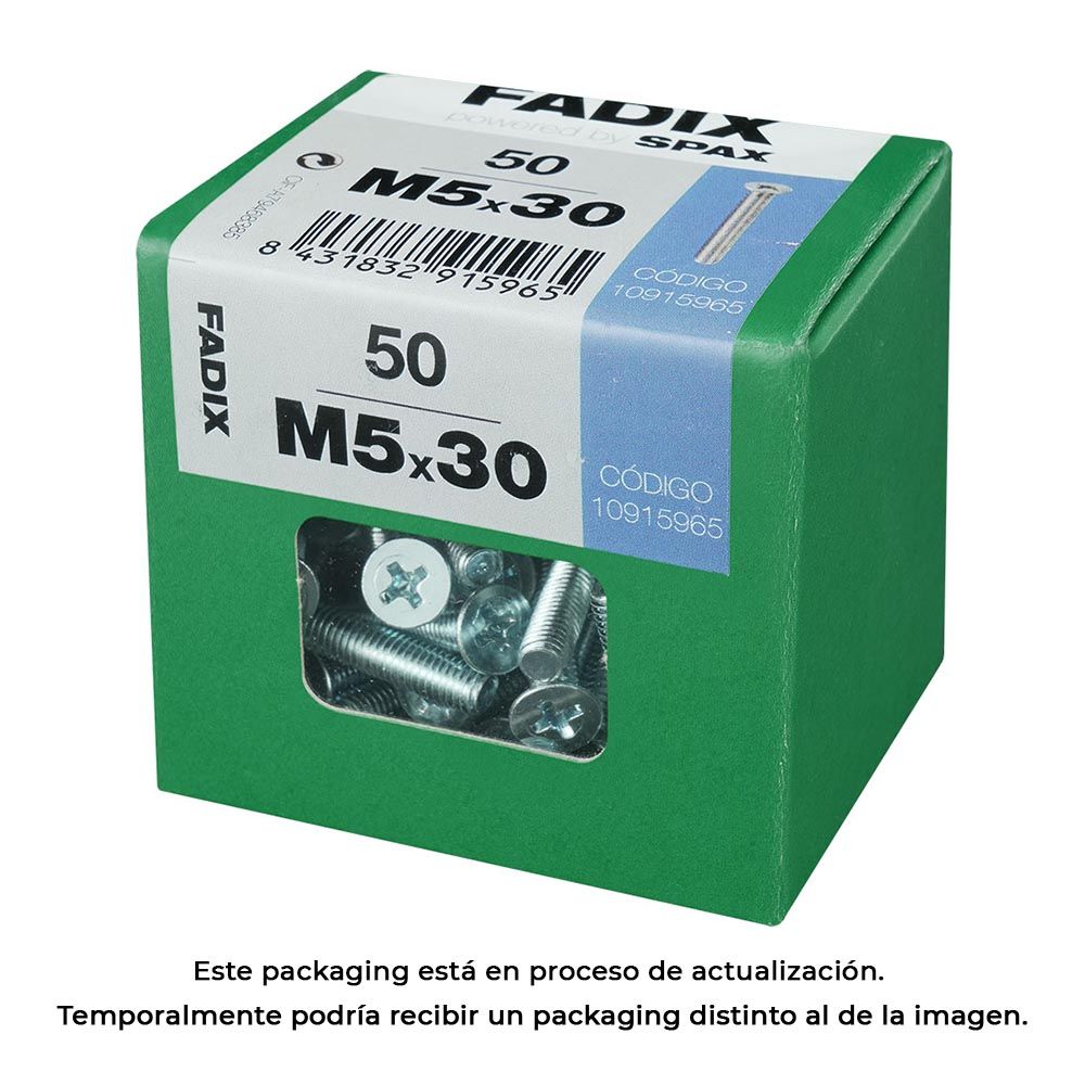 Caixa l 50 unid. parafuso metrico CP m 5x30mm fadix