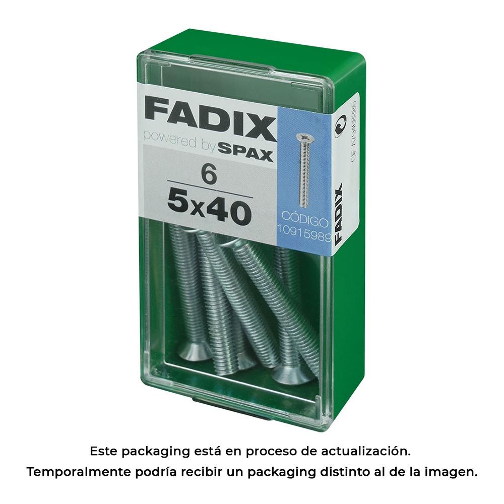 Caixa S 6 unid. parafuso metrico CP m 5x40mm fadix