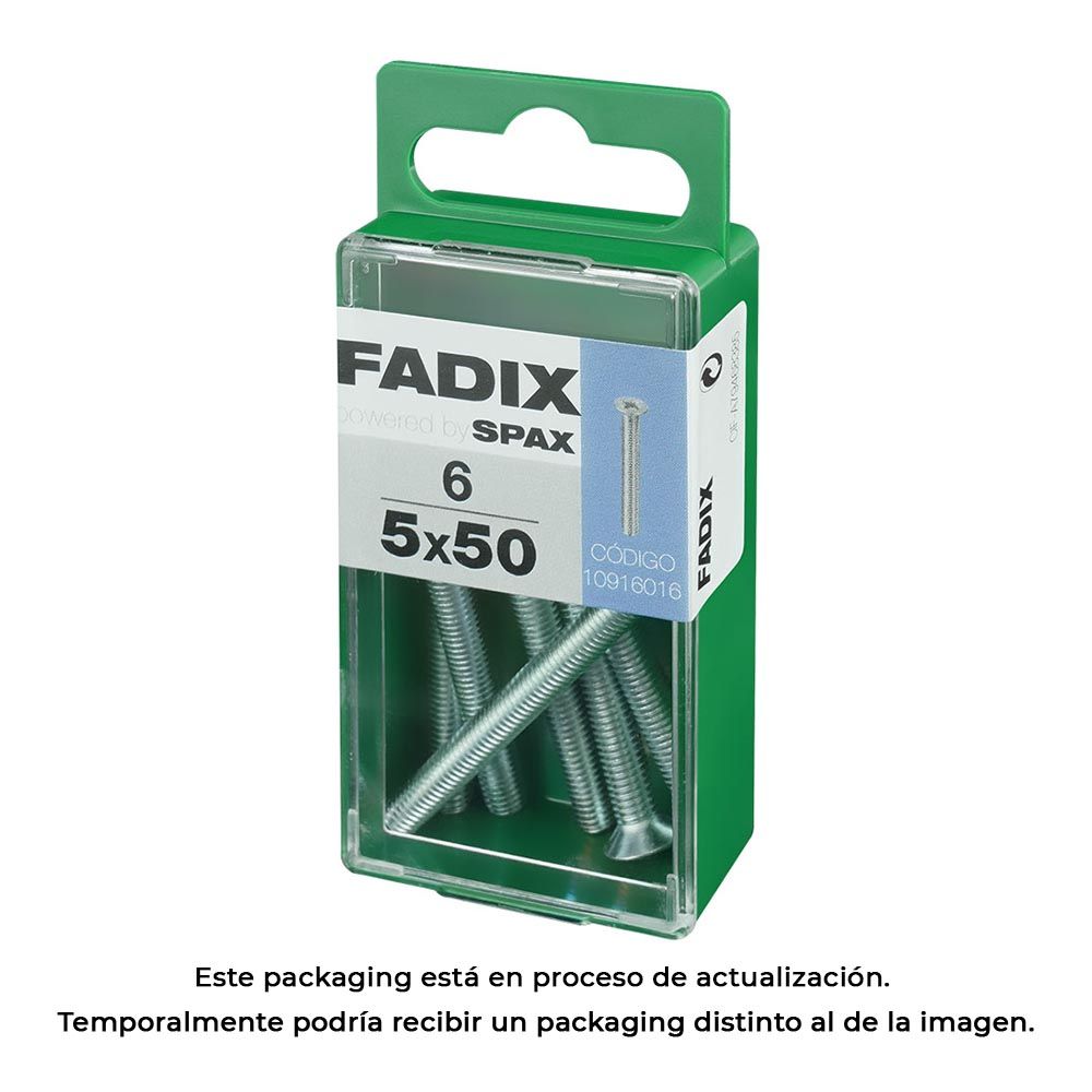 Caixa S 6 unid. parafuso metrico CP m 5x50mm fadix