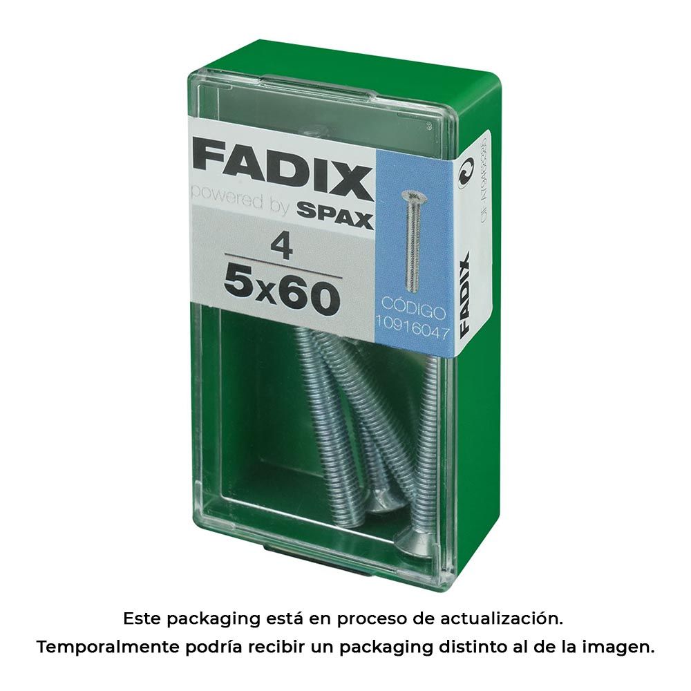 Caixa com 4 unidades. parafuso métrico cp m 5x60mm fadix