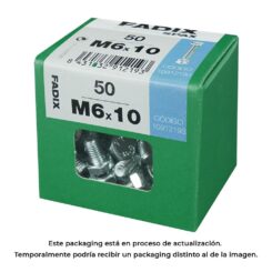 Caixa l 50 unid. parafuso metrico CAB hex+porca zinco m 6x10mm fadix