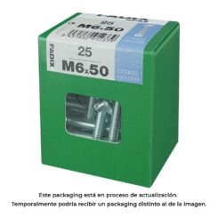 Caixa l 25 unid. parafuso metrico CAB hex+porca zinco m 6x50mm fadix
