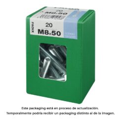 Caixa l 20 unid. parafuso metrico CAB hex+porca zinco m 8x50mm fadix