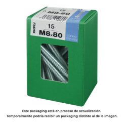 Caixa l 15 unid. parafuso metrico CAB hex+porca zinco m 8x80mm fadix