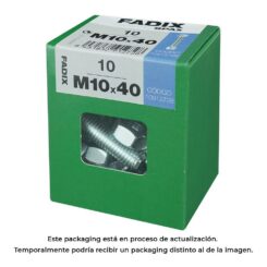Caixa l 10 unid. parafuso metrico CAB hex+porca zinco m 10x40mm fadix