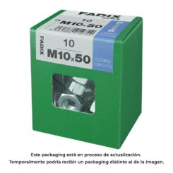 Caixa l 10 unid. parafuso metrico CAB hex+porca zinco m 10x50mm fadix