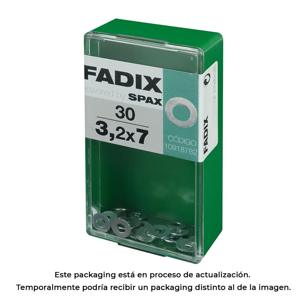 Caixa S 30 unid. anilha plana zinco 3,2x7mm fadix