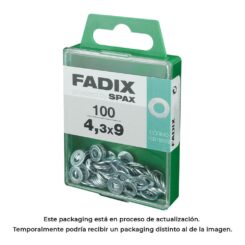 Caixa m 100 unid. anilha plana zinco 4,3x9mm fadix