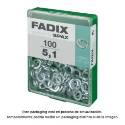 Caixa m 100 unid. anilha pressão 5,1mm fadix