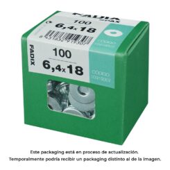 Caixa l 100 unid. anilha plana larga zinco 6,4x18mm fadix