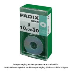 Caixa S 6 unid. anilha plana larga zinco 10,5X30mm fadix
