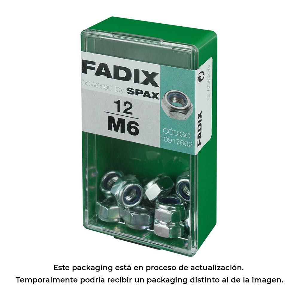 Caixa S 14 unid. porca auto-bloqueio zinco m 6 fadix