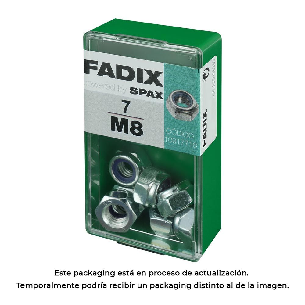 Caixa S 7 unid. porca auto-bloqueio zinco m 8 fadix