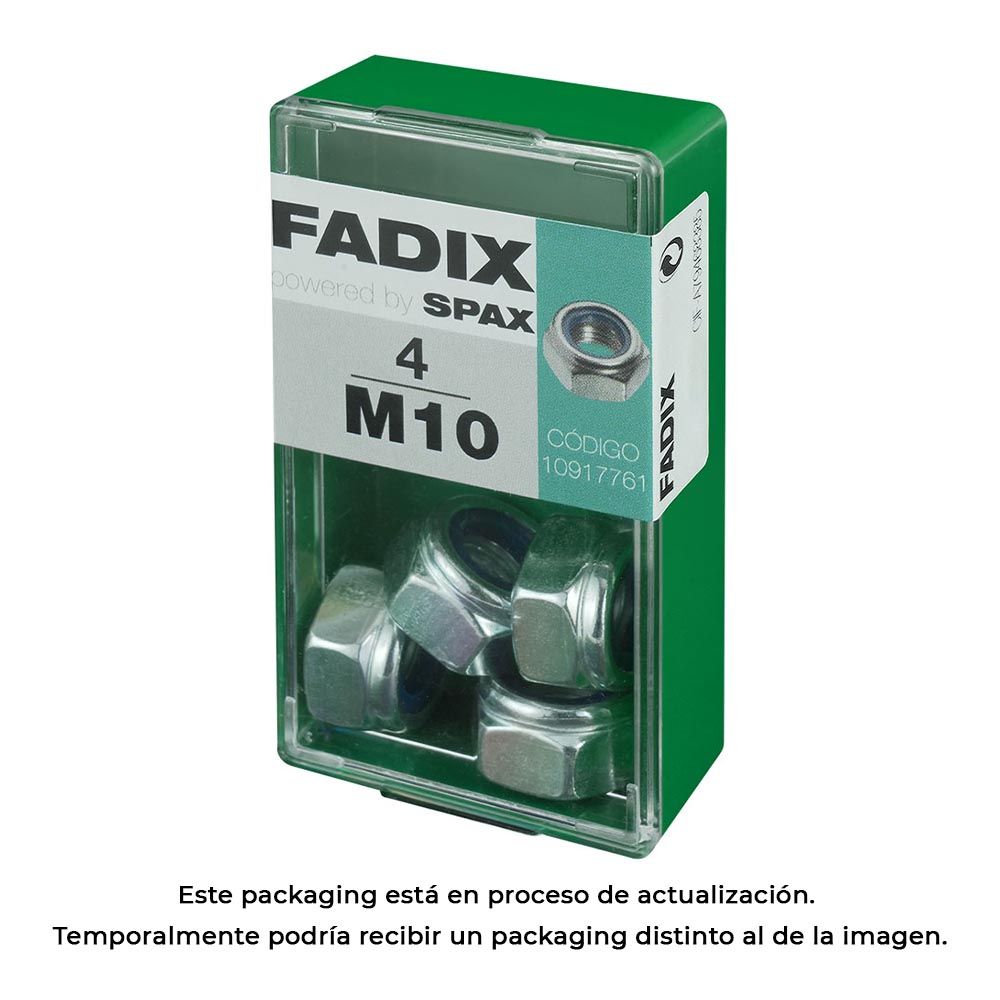 Caixa S 4 unid. porca auto-bloqueio zinco m 10 fadix