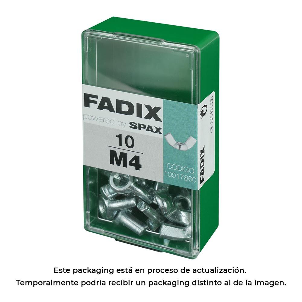 Caixa S 10 unid. porca auto-bloqueio zinco m 4 fadix