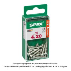 Caixa 16 unid. parafuso madeira spax CAB. redonda wirox 4,0x20mm spax