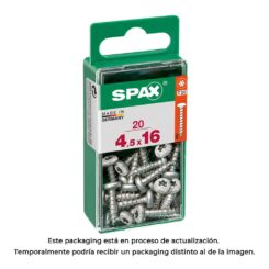 Caixa 20 unid. parafuso madeira spax CAB. redonda wirox 4,5x16mm spax