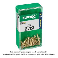 Caixa 30 unid. parafuso madeira spax cabeza plana yellox 3,0x12mm spax