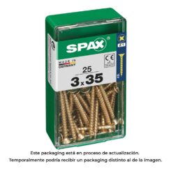 Caixa 25 unid. parafuso madeira spax cabeza plana yellox 3,0x35mm spax