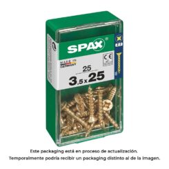 Caixa 25 unid. parafuso madeira spax cabeza plana yellox 3,5x25mm spax