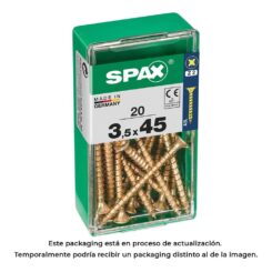 Caixa 20 unid. parafuso madeira spax cabeza plana yellox 3,5x45mm spax