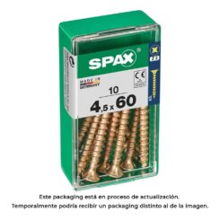 Caixa 10 unid. parafuso madeira cabeza plana yellox 4,5x60mm spax