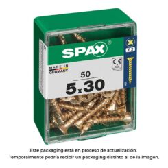 Caixa 50 unid. parafuso madeira cabeza plana yellox 5,0x30mm spax