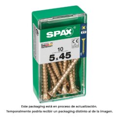 Caixa 10UN parafuso madeira spax CAB. plana yellox 5,0X45mm spax