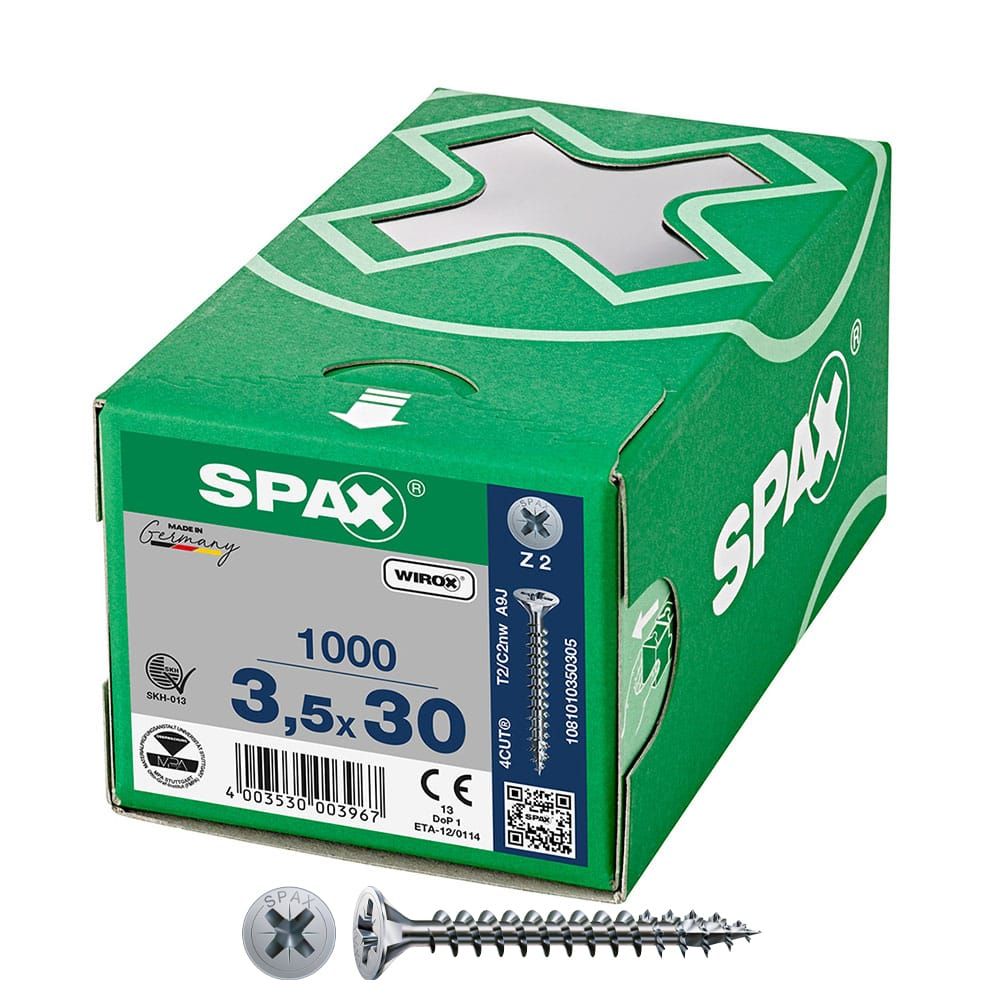 Caixa 1000 unidades. parafuso de cabeça plana universal wirox 3,5X30MM Z2